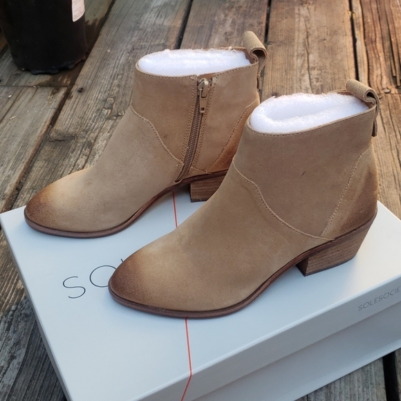 Sole Society VIXEN Ankle Bootie 4M  NIB Camel 4 - Picture 7 of 8